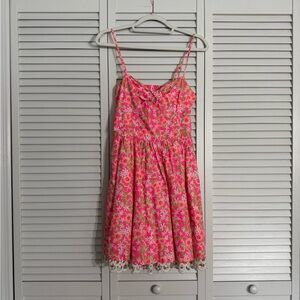 Lilly Pulitzer Pink Floral Fit and Flare Dress Sweetheart Neckline Petticoat 4